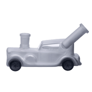 Front view of the Mobster Car Bong, a sculptural glass piece resembling a vintage car with a curved neck.