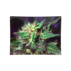 V Syndicate Small Glass Rolling Tray | Blue Dank