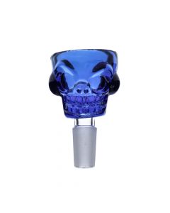 Colored Glass Skull Male Bowl | 14.5mm | Blue
