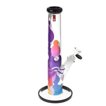 Famous Brandz Panorama Straight Glass Ice Bong | 12 Inch | side view