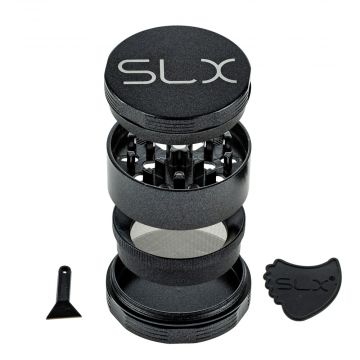 SLX Aluminum Non-Stick Herb Grinder | 4-Part | 2 Inch | Black 