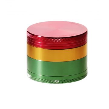 Aluminum Herb Grinder with Pollen Screen and Magnetic Lid | 63mm | Rasta