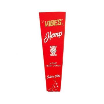 VIBES King Size Pre-Rolled Hemp Cones | Box of 3