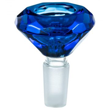 Glass Diamond Shaped Herb Bowl | Male Joint | Blue
