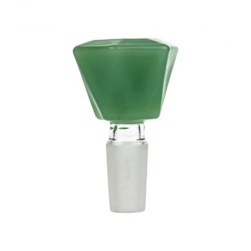 Colored Glass Diamond Shaped Herb Bowl | Male Joint | Mint Green