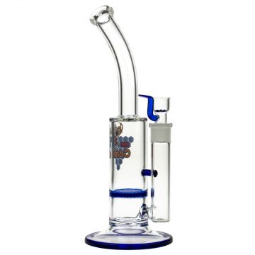 Black Leaf Glass Bong with HoneyComb Disc Perc | 32.5cm - Side View 1