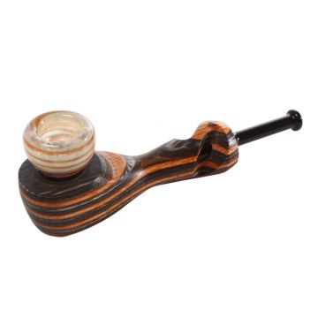 Hybrid Pipe H2 - Wood Pipe with Glass Bowl