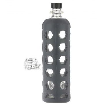 Pure Glass Hydro Guard Water Bottle Bong with Mini Jellyfish Perc | Grey