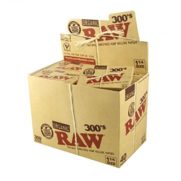 RAW Organic 300's Creaseless Rolling Papers | Box of 24