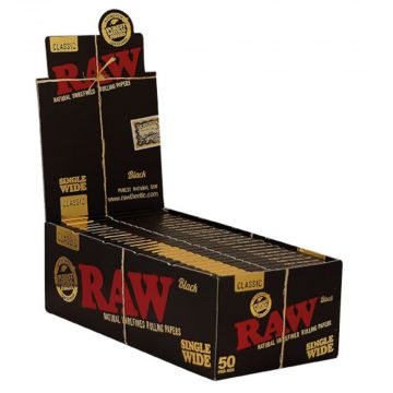 RAW Black Single Wide Single Window Rolling Papers | Box