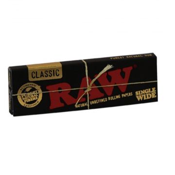 RAW Black Single Wide Single Window Rolling Papers | Single Pack