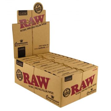 RAW Connoisseur King Size Slim Rolling Papers with Pre-Rolled Filter Tips | Box