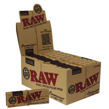 RAW Connoisseur 1¼ Rolling Papers with Filter Tips | Box of 24