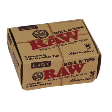 RAW Classic King Size Rolls with Pre-Rolled Filter Tips
