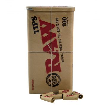 RAW Pre-Rolled Filter Tips in Metal Tin
