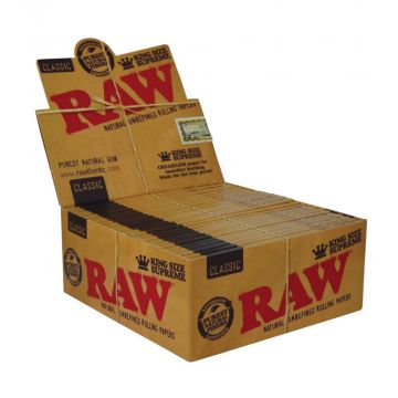 RAW Classic King Size Supreme Rolling Papers | Box