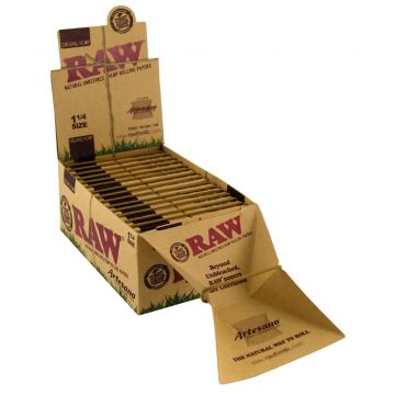 RAW Artesano Organic 1¼ Hemp Rolling Papers with Tray and Filter Tips | Box