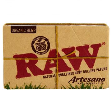 RAW Artesano Organic 1¼ Hemp Rolling Papers with Tray and Filter Tips | Single Pack