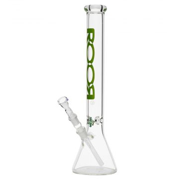ROOR Little Sista Beaker Base 7mm Glass Ice Bong | Green Logo | 45cm - Side View 2