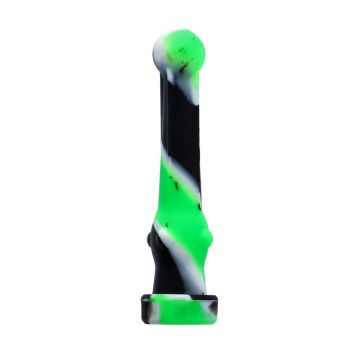 Silicone hand Pipe with Glass Bowl | Random Color | 4.5 Inch | Black/Green