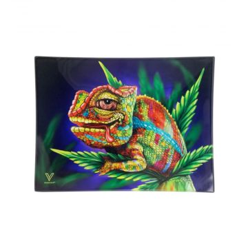 V Syndicate Small Glass Rolling Tray | Cloud 9 Chameleon