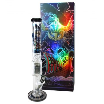 Black Leaf VALHALLA Boxed Straight Bong with Tree Percolator | with box