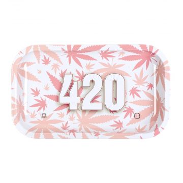 V Syndicate 27x16 Metal Rolling Tray | 420 Pink